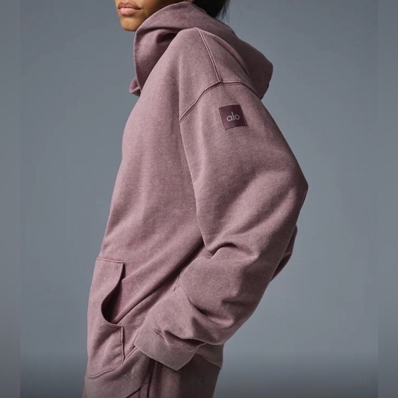 ALO YOGA Chill Vintage Wash Hoodie - Woodrose Wash - Picture 7 of 7